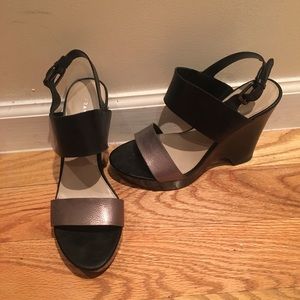 Franco Sarto Black and Silver Heels